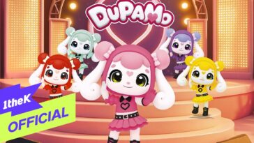 Personagens animados coloridos dançam em um palco iluminado, transmitindo alegria e boas vibrações.