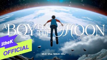 Um garoto flutua em direção à Terra, com o título "A Boy From The Moon" em destaque.