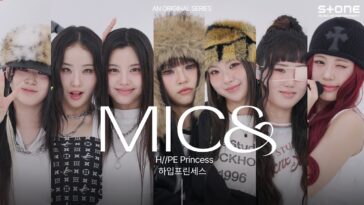Seis jovens mulheres posam juntas, cada uma com estilo único, em um fundo neutro e com a palavra "MICS" em destaque.